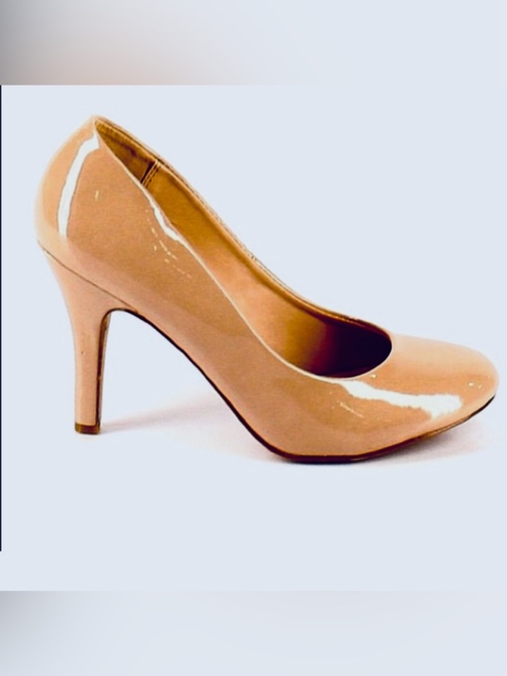 Madden Girl Pink Nude Patent Leather Round Toe Heels 9M - Picture 1 of 7